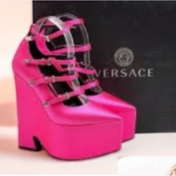 Versace Shoes - Versace Fuchsia Strappy Heels